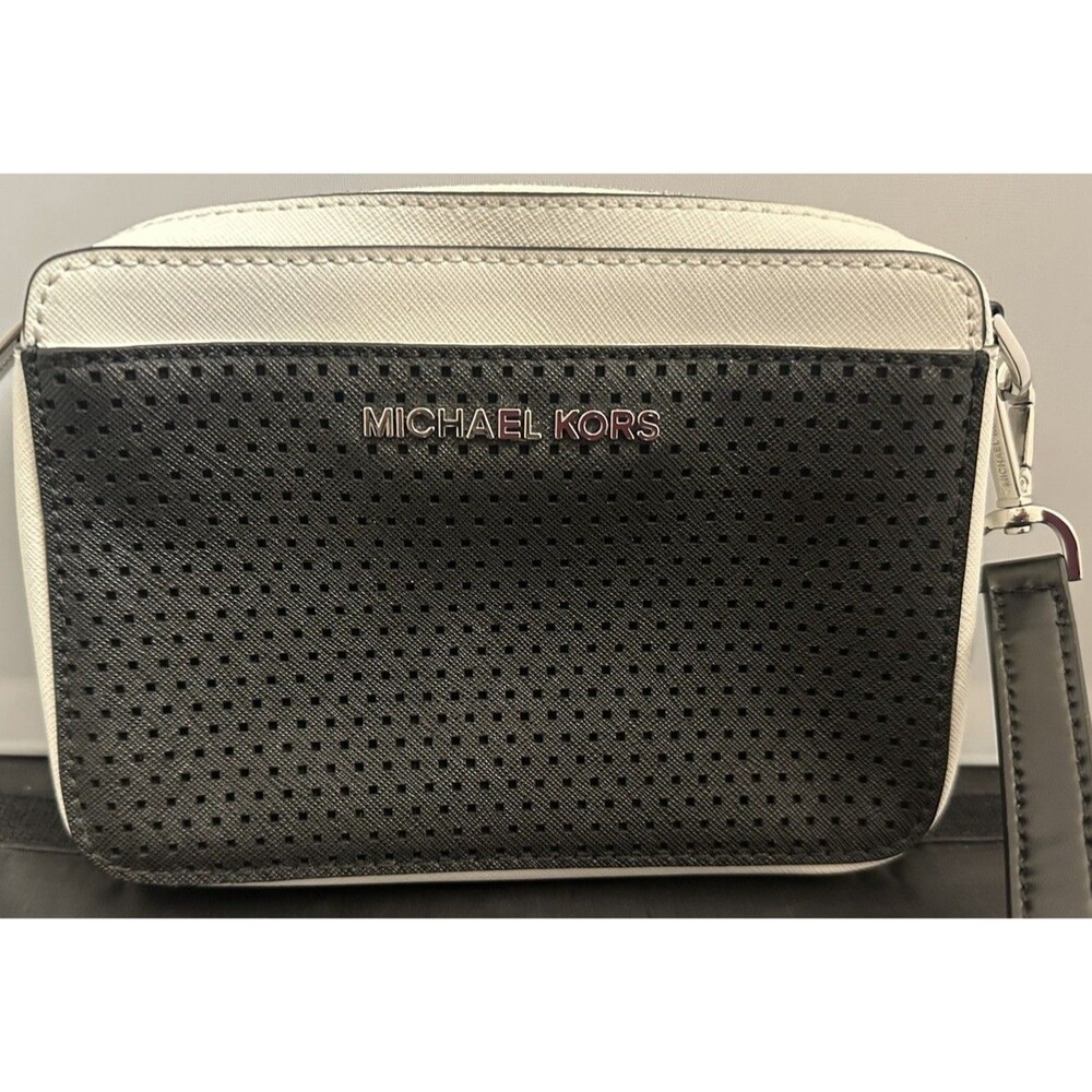 Michael Kors Women's Small Convertible Belt Bag Wristlet Black and White